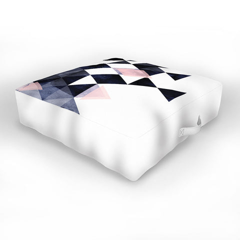 Emanuela Carratoni Blue Geometry Outdoor Floor Cushion