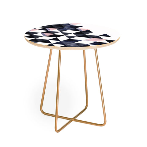 Emanuela Carratoni Blue Geometry Round Side Table