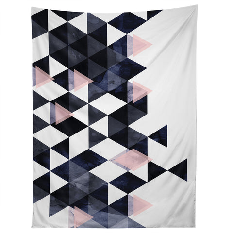 Emanuela Carratoni Blue Geometry Tapestry