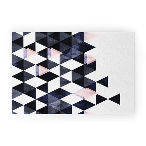 Emanuela Carratoni Blue Geometry Welcome Mat