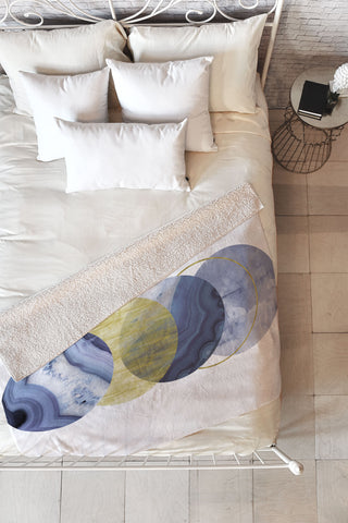 Emanuela Carratoni Blue Moonlight Fleece Throw Blanket