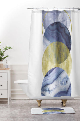 Emanuela Carratoni Blue Moonlight Shower Curtain And Mat