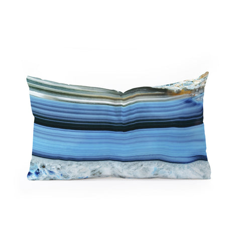 Emanuela Carratoni Blue Shadows Oblong Throw Pillow