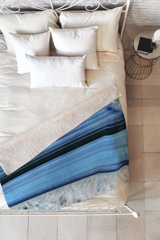 Emanuela Carratoni Blue Shadows Fleece Throw Blanket