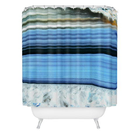 Emanuela Carratoni Blue Shadows Shower Curtain