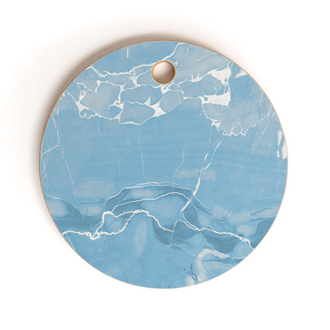 Emanuela Carratoni Blue Sky Marble Cutting Board Round