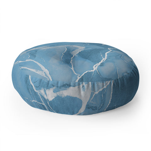 Emanuela Carratoni Blue Sky Marble Floor Pillow Round