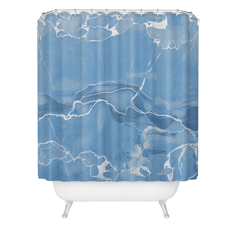 Emanuela Carratoni Blue Sky Marble Shower Curtain