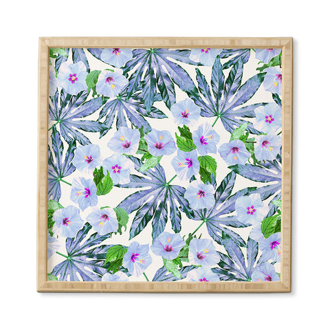 Emanuela Carratoni Blue Tropical Blossom Framed Wall Art