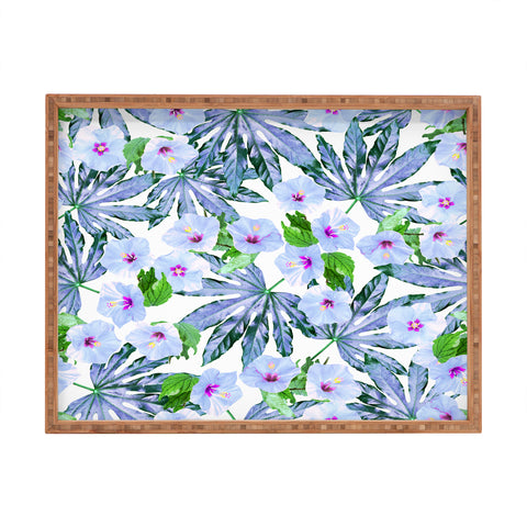 Emanuela Carratoni Blue Tropical Blossom Rectangular Tray