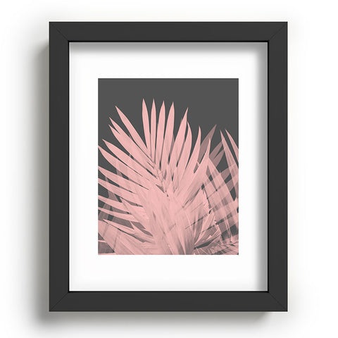 Emanuela Carratoni Blush Palm Leaves Recessed Framing Rectangle