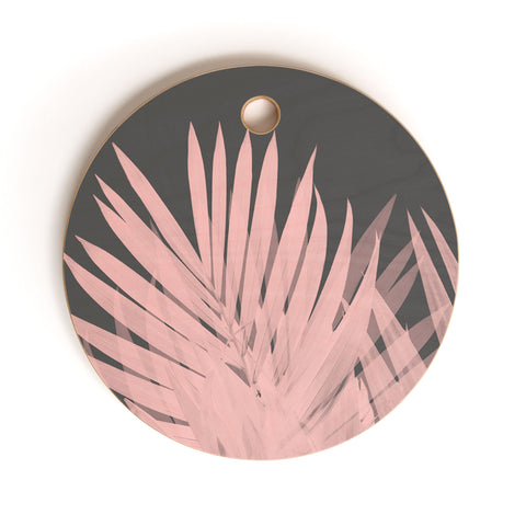 Emanuela Carratoni Blush Palm Leaves Cutting Board Round