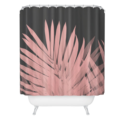 Emanuela Carratoni Blush Palm Leaves Shower Curtain