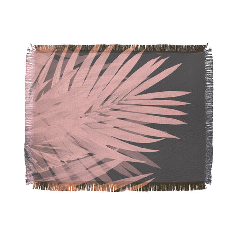 Emanuela Carratoni Blush Palm Leaves Throw Blanket