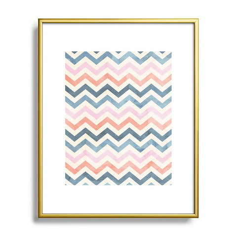 Emanuela Carratoni Boho Chevron Metal Framed Art Print