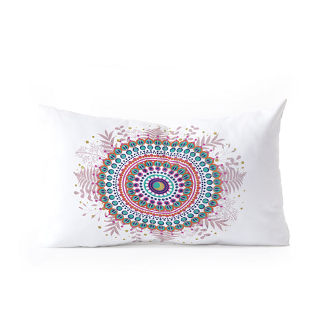 Emanuela Carratoni Boho Mandala Oblong Throw Pillow