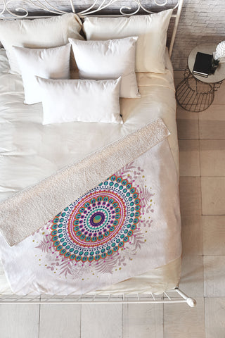 Emanuela Carratoni Boho Mandala Fleece Throw Blanket