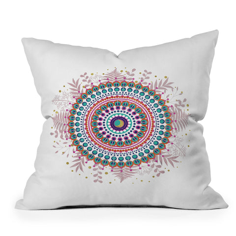 Emanuela Carratoni Boho Mandala Throw Pillow