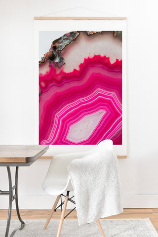 Emanuela Carratoni Bold Pink Agate Art Print And Hanger