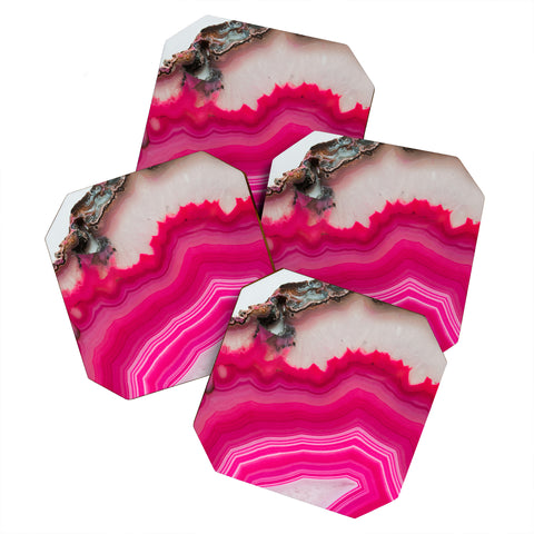 Emanuela Carratoni Bold Pink Agate Coaster Set