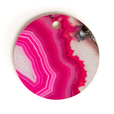Emanuela Carratoni Bold Pink Agate Cutting Board Round