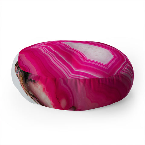 Emanuela Carratoni Bold Pink Agate Floor Pillow Round