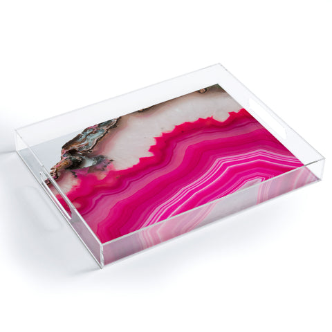 Emanuela Carratoni Bold Pink Agate Acrylic Tray