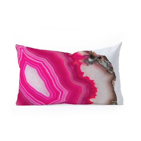 Emanuela Carratoni Bold Pink Agate Oblong Throw Pillow