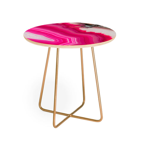 Emanuela Carratoni Bold Pink Agate Round Side Table