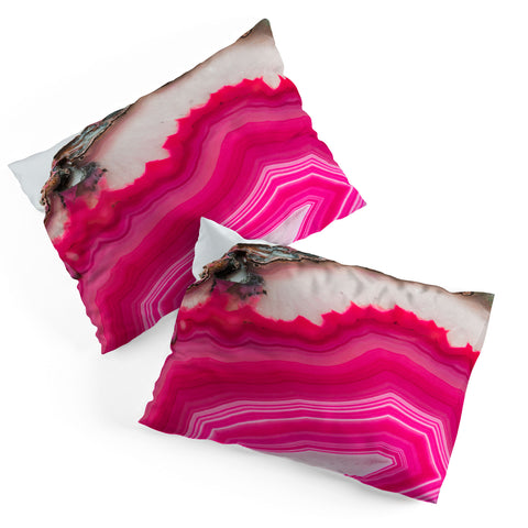Emanuela Carratoni Bold Pink Agate Pillow Shams