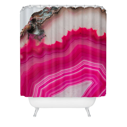 Emanuela Carratoni Bold Pink Agate Shower Curtain