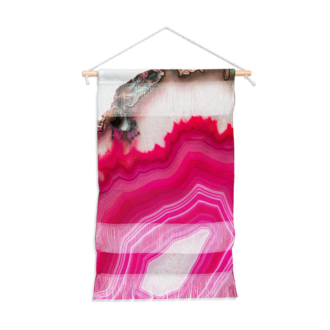 Emanuela Carratoni Bold Pink Agate Wall Hanging Portrait