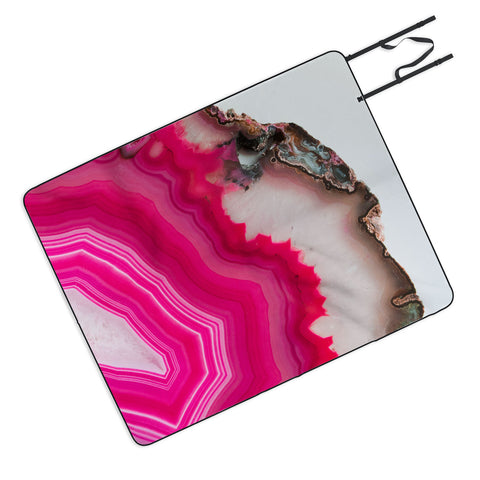 Emanuela Carratoni Bold Pink Agate Picnic Blanket