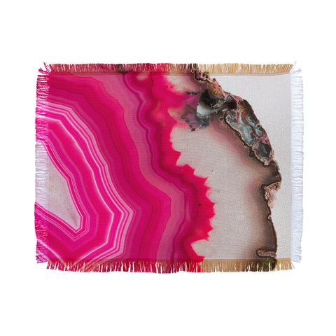 Emanuela Carratoni Bold Pink Agate Throw Blanket