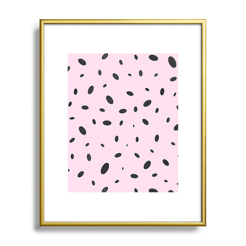 Emanuela Carratoni Bubble Pattern on Pink Metal Framed Art Print