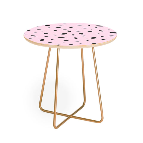 Emanuela Carratoni Bubble Pattern on Pink Round Side Table