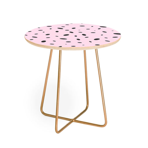 Emanuela Carratoni Bubble Pattern on Pink Round Side Table