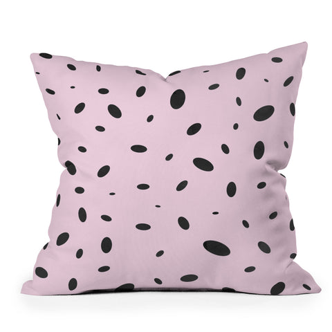 Emanuela Carratoni Bubble Pattern on Pink Throw Pillow