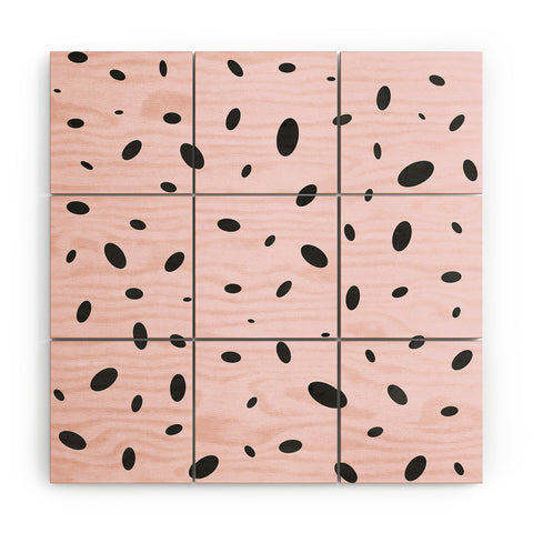 Emanuela Carratoni Bubble Pattern on Pink Wood Wall Mural