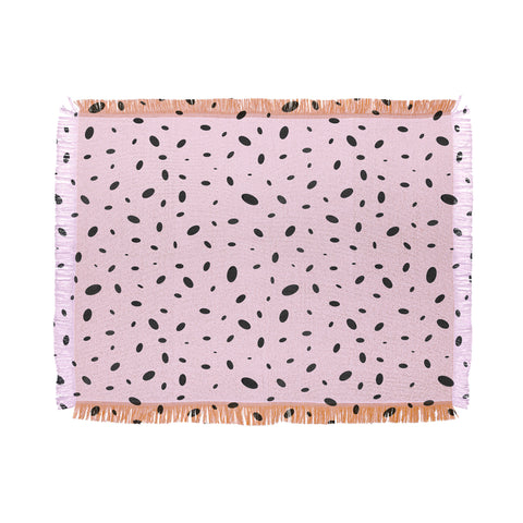 Emanuela Carratoni Bubble Pattern on Pink Throw Blanket