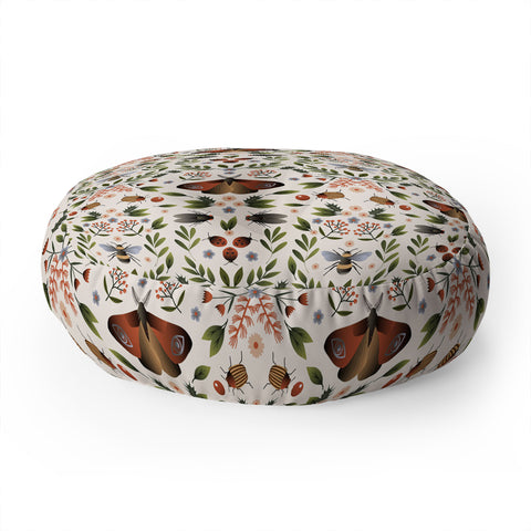 Emanuela Carratoni Bugs Secret Life Floor Pillow Round