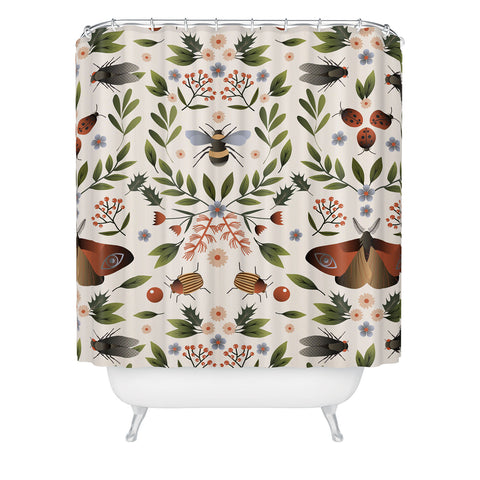 Emanuela Carratoni Bugs Secret Life Shower Curtain