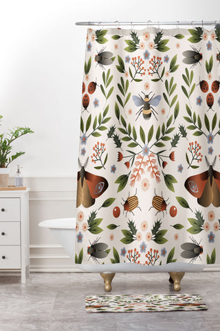 Emanuela Carratoni Bugs Secret Life Shower Curtain And Mat