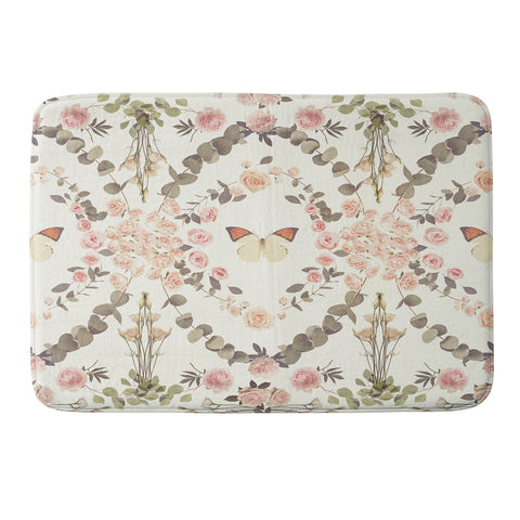 Emanuela Carratoni Butterfly Spring Theme Memory Foam Bath Mat