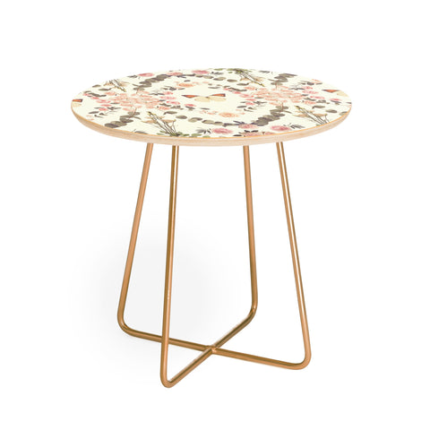 Emanuela Carratoni Butterfly Spring Theme Round Side Table