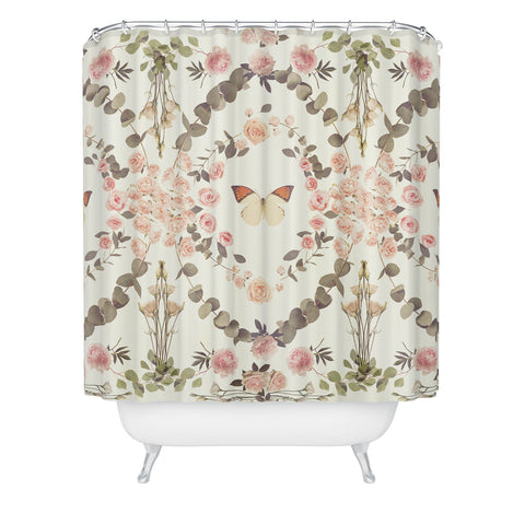 Emanuela Carratoni Butterfly Spring Theme Shower Curtain