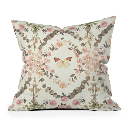Emanuela Carratoni Butterfly Spring Theme Throw Pillow
