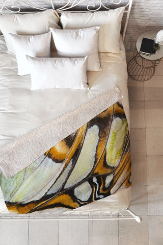 Emanuela Carratoni Butterfly Texture Fleece Throw Blanket