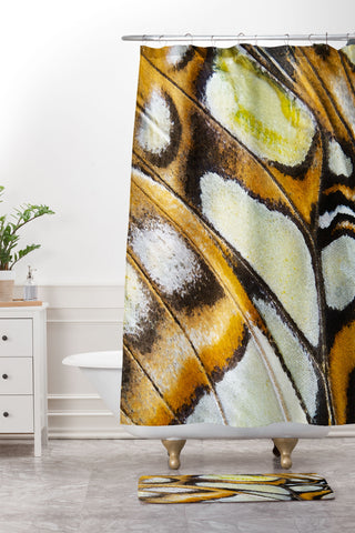 Emanuela Carratoni Butterfly Texture Shower Curtain And Mat