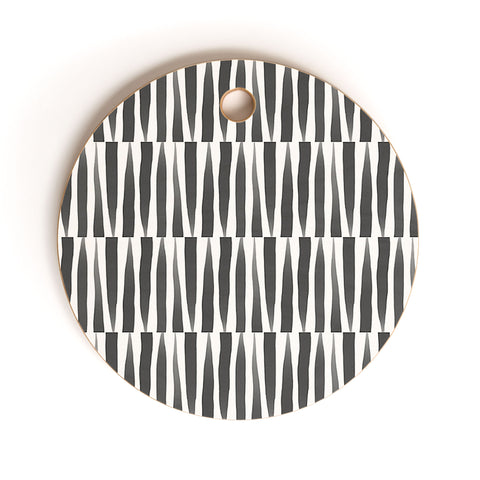 Emanuela Carratoni BW Abstract Theme Cutting Board Round